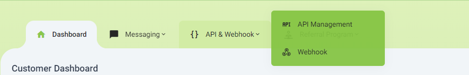 API Management Menu