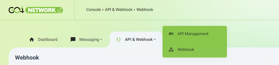 Webhook Management Menu